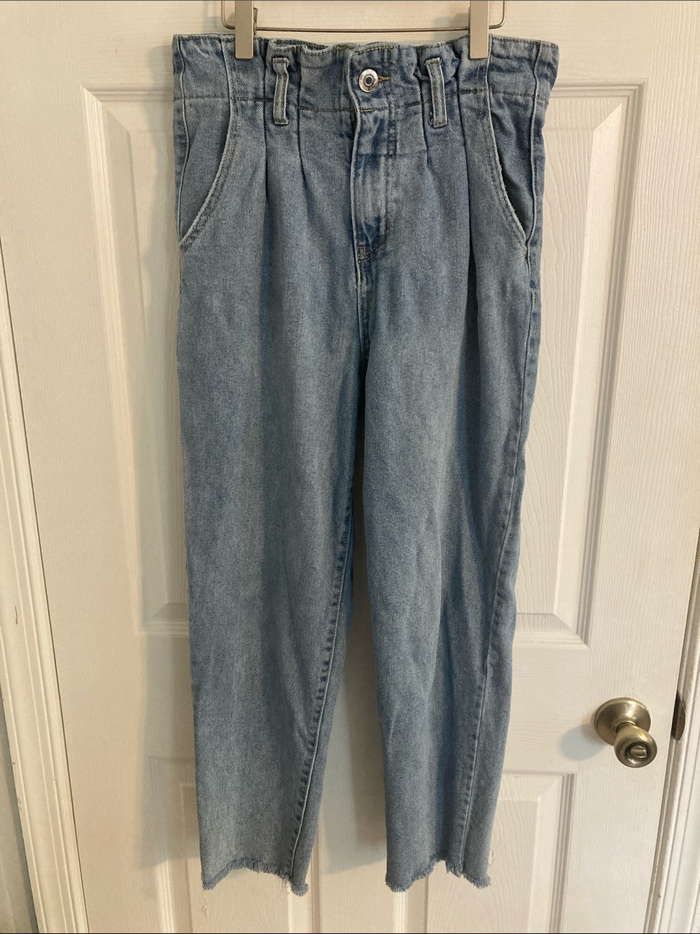 Wild Fable Light Blue Paperbag Waist/Mom/High-Waist Denim Jeans